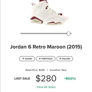 Jordan Retro 6 Maroon